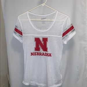 Really cute Nebraska RED, WHITE, Silver juniors T